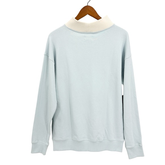 REUBEN OLIVER Mock Neck Sweatshirt Blue - Picture 2 of 7